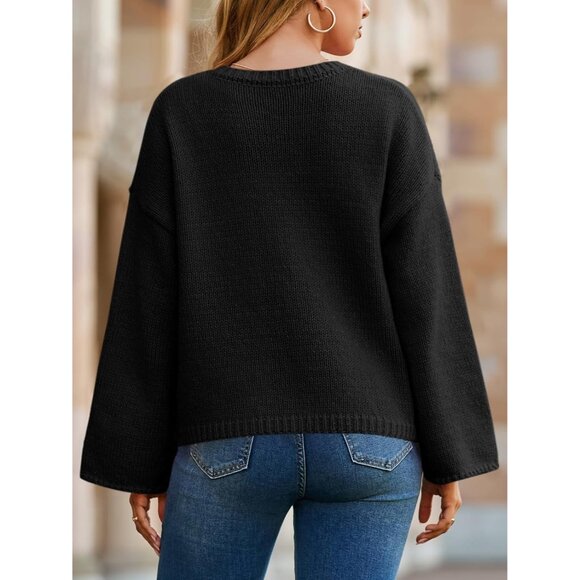 2025 Women's Oversized Chunky Knit Cardigan - Cozy Button Down Sweater - Picture 5 of 5